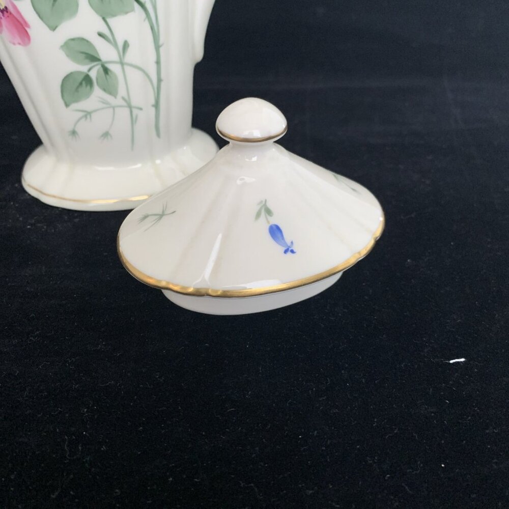 Frederik Lunning E Challinor Porcelain Coffee Pot w/ Lid 7.5" Floral Design Vtg - Picture 7 of 12